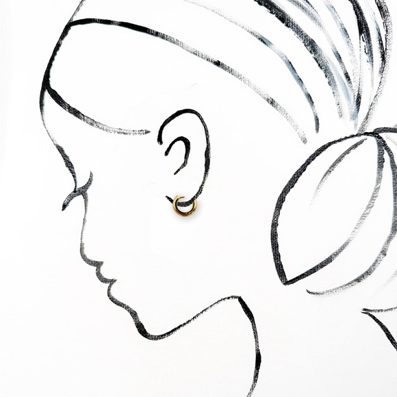 14k gold platted huggie hoops. - Picture 5 of 5